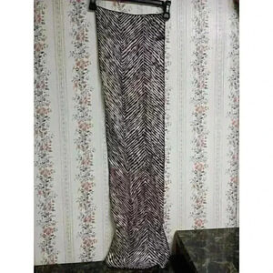 Scarf Black White Zebra Print Japan Acetate Twill RN 24409 Hand Printed Vtg